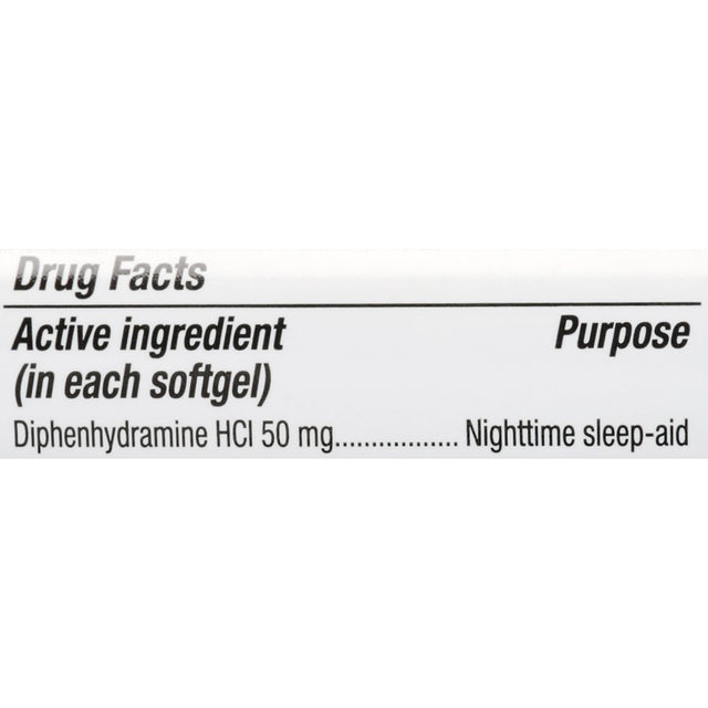 Equate Maximum Strength Diphenhydramine Hcl Sleep-Aid Softgels, 50 Mg, 100 Count