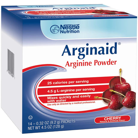 Arginaid Arginine Powder Drink Mix, Cherry - Nutritional Needs for Wound Care - 0.32 OZ Packets (14 Ct/Pack) (Pack of 4)
