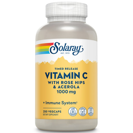 Solaray Vitamin C W/Rose Hips & Acerola | 1000Mg | Two-Stage Timed-Release Healthy Immune Function (250 Vegcaps)