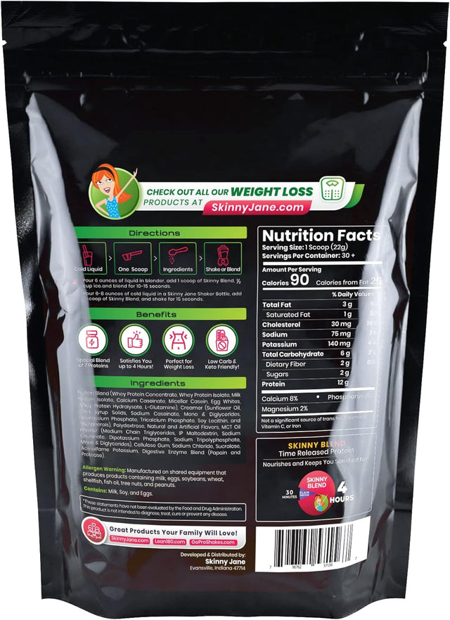 Skinny Blend - Best Tasting Protein Shake for Women - Slim Fast Weight Loss Shakes - Meal Replacement - Low Carb Breakfast - Diet Supplement - Appetite Suppressant - 30 Delicious Shakes - Strawberry