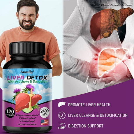 Soomiig Liver Detox - Artichoke and Dandelion Extract Liver Health Formula for Liver Detox and Liver Cleanse - Liver Support Supplement Capsules.