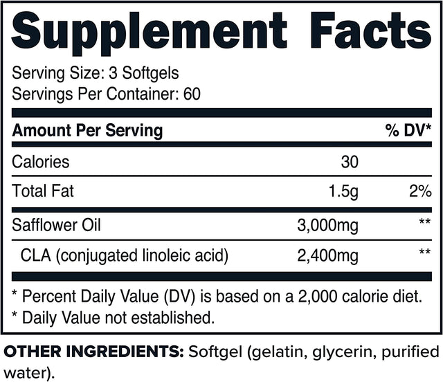 Primaforce CLA 2400 Mg per Serving (180 Softgels) Weight Management Supplement for Men and Women, Non-Stimulating, Non-Gmo & Gluten Free