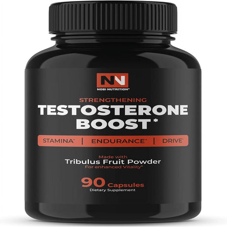 Nobi Nutrition Extra Strength Testosterone Booster for Men -Premium Test Booster Supplement for Energy, Performance, Stamina & Recovery - Male Enhancement Pills 90 Ct