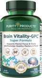 Purity Products Brain Vitality-Gpc Super Formula Acetyl L-Carnitine HCI + Alpha GPC + Phosphatidlyserine - Supports Normal Concentration and Mental Clarity - 120 Caps