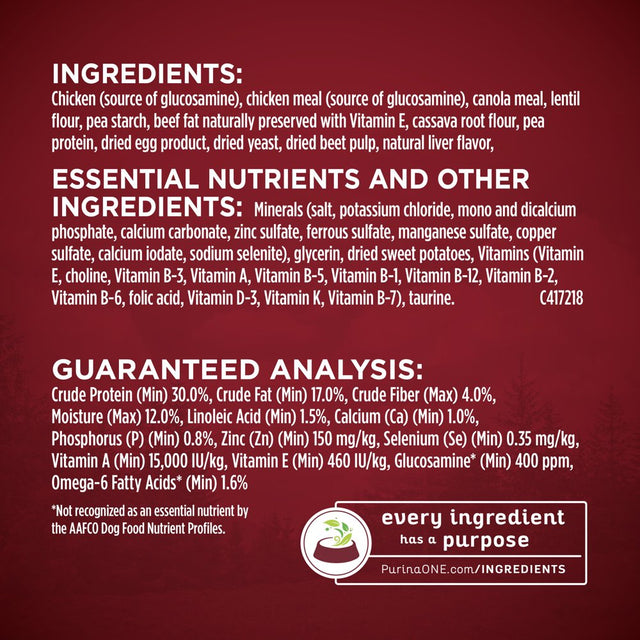 Purina ONE Grain Free, Natural, High Protein Dry Dog Food, Smartblend True Instinct Real Chicken, 12.5 Lb. Bag