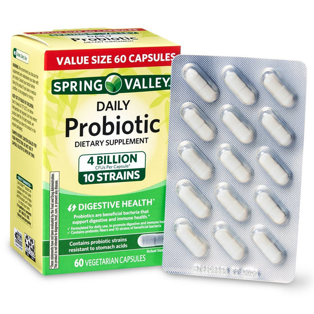 Spring Valley Daily Probiotic Vegetarian Capsules, 60 Count