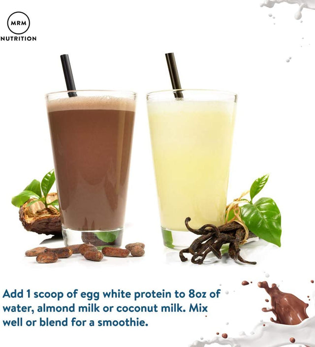MRM Nutrition Egg White Protein | Vanilla Flavored | 23G Fat-Free Protein | with Digestive Enzymes | Highest Biological Value | Clinically Tested | 20 Servings