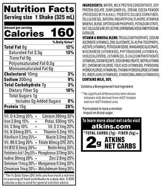 Atkins Milk Delight Protein-Rich Shake, Chocolate 88 Fl Oz (Pack of 8)