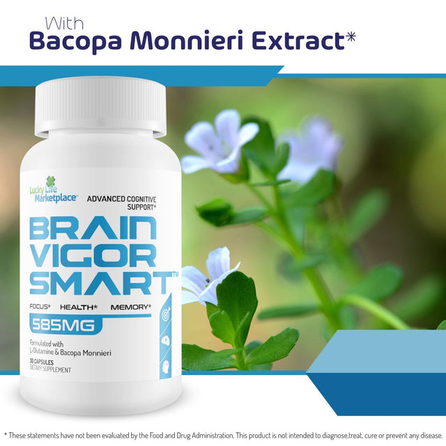 Brain Vigor Smart Brain Booster - Extra Strength Support for Focus, Health, and Memory - Improved Formula Made with 10 Premium Ingredients - Our Best Brain Vigor Smart Pills - 30 Count