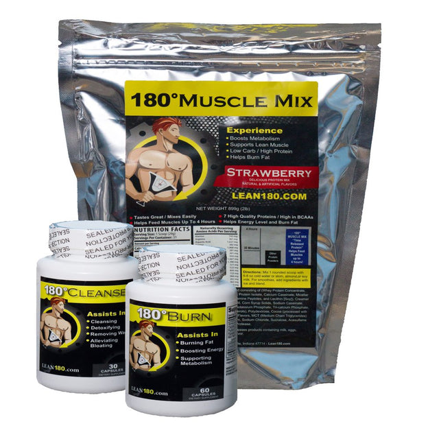 Lean 180 – Get Lean Weight Loss Kit, Includes: Best Tasting Protein Shakes, Strong Fat Burner Diet Pills, Cleanse Detox Supplement, Get Lean Fast, 30 Day System
