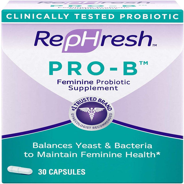 Rephresh Pro-B Feminine Probiotic Supplement Capsule Non Dairy Formula, 30 Count