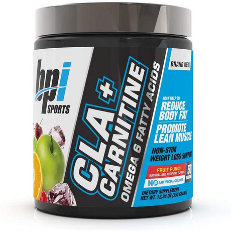 BPI Sports CLA + Carnitine – Conjugated Linoleic Acid – Weight Loss Formula – Metabolism, Performance, Lean Muscle – Caffeine Free – for Men & Women – Fruit Punch – 50 Servi