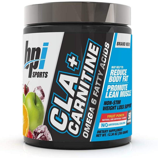 BPI Sports CLA + Carnitine – Conjugated Linoleic Acid – Weight Loss Formula – Metabolism, Performance, Lean Muscle – Caffeine Free – for Men & Women – Fruit Punch – 50 Servi