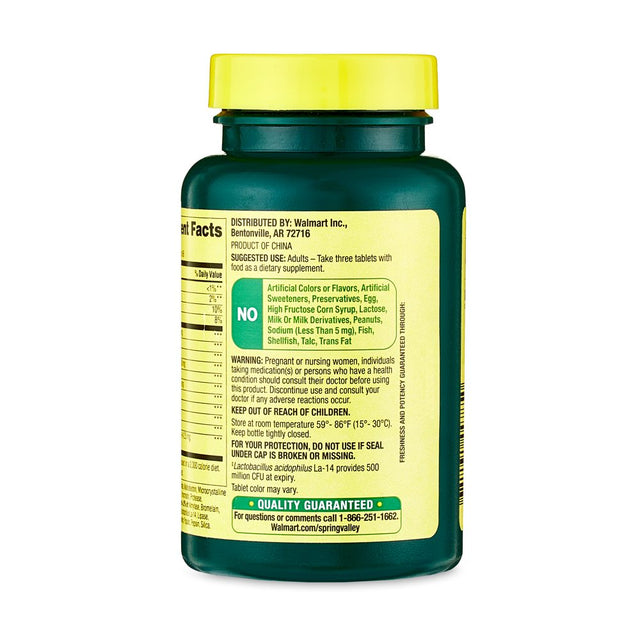 Spring Valley Probiotic Multi-Enzyme Digestive Formula Tablets, 200 Count
