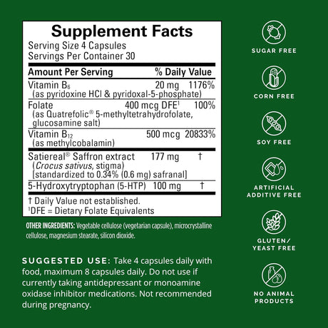 BRAINMD Dr Amen Serotonin Mood Support - 120 Capsules - Supports Healthy Serotonin Balance - Gluten Free - 30 Servings