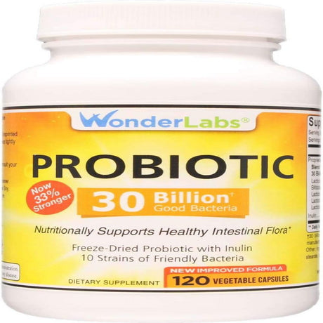 Probiotic 30 Billion Good Bacteria (8 Lactobacillus Strains and 2 Bifidobacterium Strains) - 120 Capsules