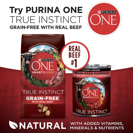 Purina ONE Grain Free, Natural, High Protein Dry Dog Food, Smartblend True Instinct Real Chicken, 12.5 Lb. Bag