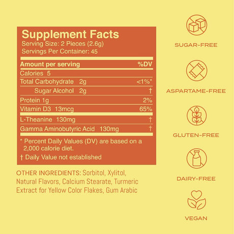 Neuromints Honey Lemon GABA Calm Mints with Vitamin D3 and L Theanine Nootropics, Pack of 6 (72 Count)