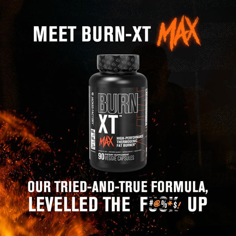 Jacked Factory Burn-Xt Max - High-Performance Thermogenic Fat Burner & Appetite Suppressant for Men & Women W/Purcaf Organic Caffeine, Mitoburn, Green Tea, Acetyl L Carnitine & More - 90 Capsules