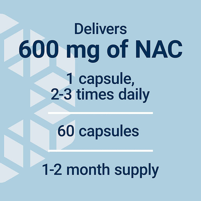 Life Extension N-Acetyl-L-Cysteine (NAC), Immune, Respiratory, Liver Health, NAC 600 Mg, Potent Antioxidant Support, Free-Radicals, Easy to Absorb, 60 Capsules