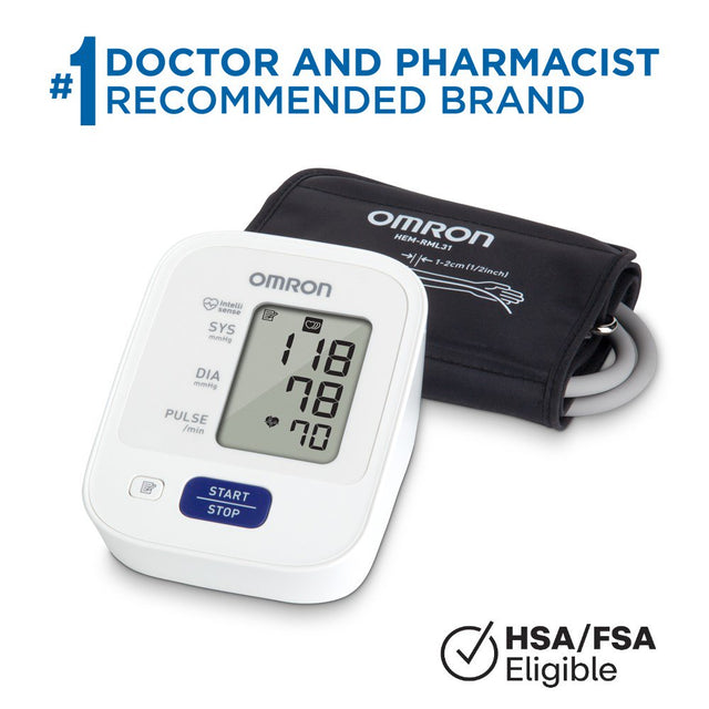 OMRON 3 Series Blood Pressure Monitor (BP7100), Upper Arm Cuff, Digital Blood Pressure Machine, Stores up to 14 Readings