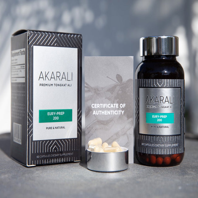 Akarali Pure Tongkat Ali Longjack 200:1 Highly Concentrated 1.5% Eurycomanone US Patented Physta® Freeze-Dried Extraction Technology Supports Testosterone, Performance & Energy