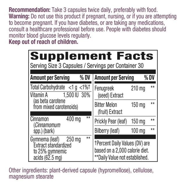 Nature'S Way Blood Sugar Manager to Support Blood Sugar Metabolism*, 90 Count