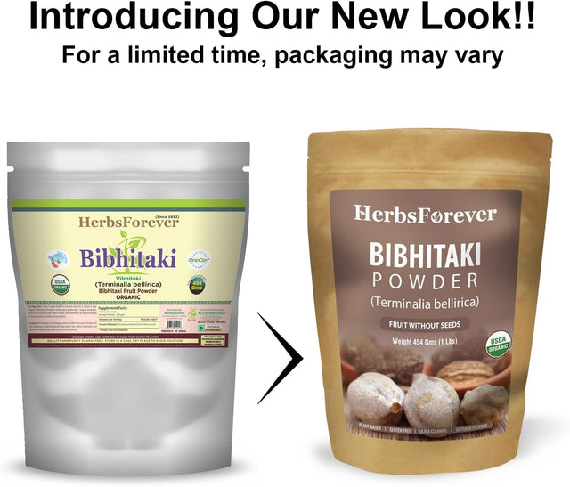 Herbsforever Bibhitaki Powder – Terminalia Bellerica – Cholesterol Care Herb – Maintain Liver and Heart Health – Non GMO, Organic, Vegan – 454 GMS