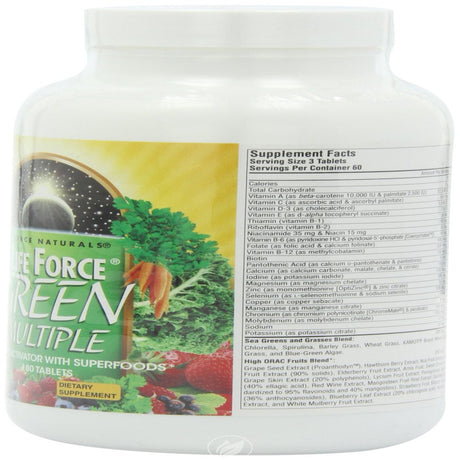 Life Force Green Multiple 180 Tabs by Source Naturals, Pack of 2