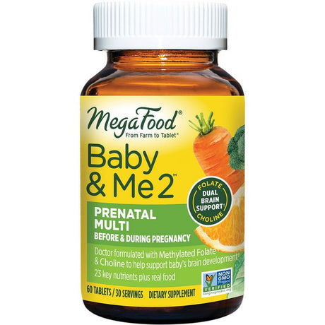 Megafood Baby Me 2 Prenatal Multi 60 Tabs Baby'S Brain Development *