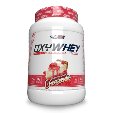 Ehplabs Oxywhey Whey Protein Powder Protein Shake - 25G of Whey Protein Isolate Meal Replacement Shake, Non-Gmo, Post Workout Protein Shakes, Isolate Protein Powder - 25 Serves (Raspberry Cheesecake)