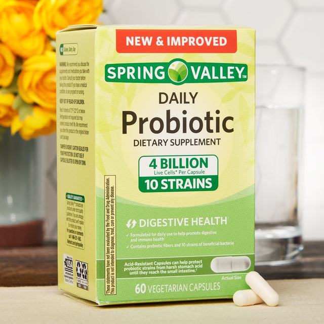 Spring Valley Daily Probiotic Dietary Supplement, 60 Vegetarian Capsules