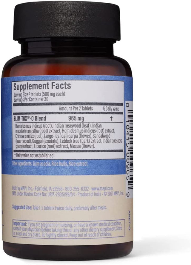Maharishi Ayurveda - Elim-Tox-O Gentle Body Detox Herbal Supplement | Supplementation for Effective Colon Cleanse & Overall Gut Health | Toxin Remover Cleanser for Liver & Blood (60 Tablets-500Mg)