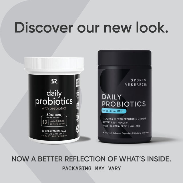 Sports Research Daily Probiotics W/ Prebiotics, 30 Veggie Capsules