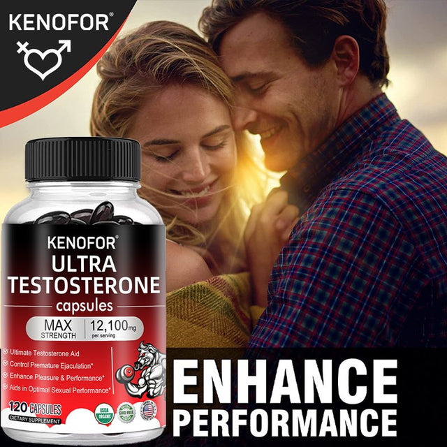 KENOFOR Ultra Testosterone Softgels - 12,100 Mg per Serving - the Ultimate Testosterone Booster to Support Endurance, Muscle, and Energy