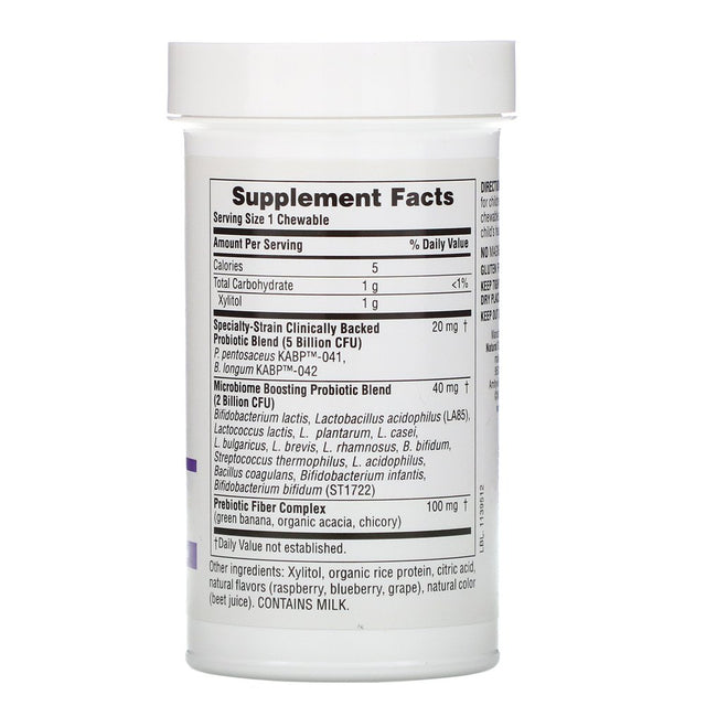 Nature'S plus GI Natural Probiotic Kids, Delicious Mixed Berry Flavor, 7 Billion CFU, 30 Chewables