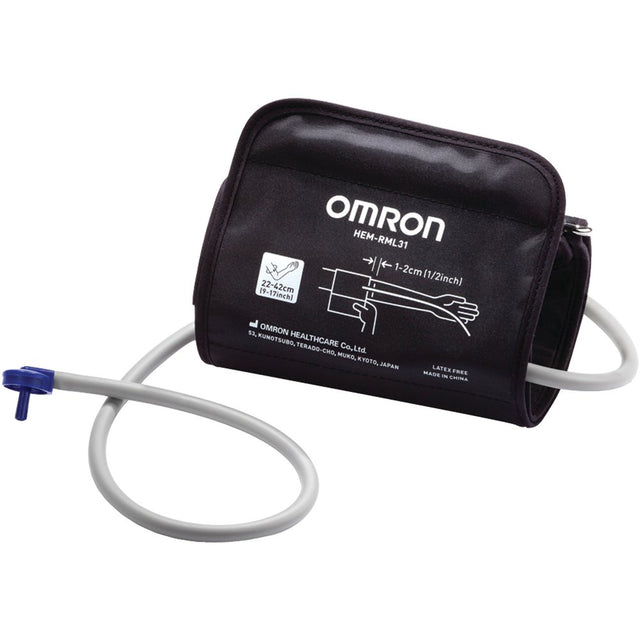 Omron BP7100 3 Series Upper Arm Blood Pressure Monitor & CD-WR17 Advanced-Accuracy Series Wide-Range D-Ring Cuff