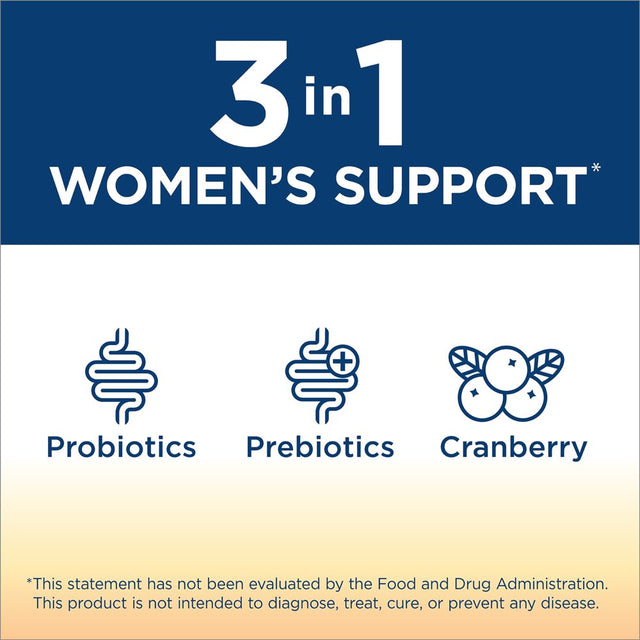 Renew Life Women'S Care Cherry Prebiotic and Probiotic Supplement Gummies, Vegan, 2 Billion CFU, 48 Gummies