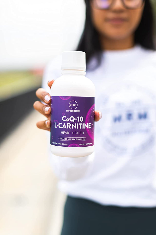 MRM Nutrition Coq-10 L-Carnitine Liquid | Orange-Vanilla Flavored | Energy + Antioxidants | Naturally Derived Coq-10| 32 Servings