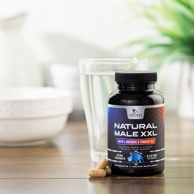 Natural Male Booster for Men - Male Enhancing Supplement - Natural Performance Booster for Energy, Endurance, Size, Stamina, Strength & Muscle Recovery Support with L-Arginine, Tongkat Ali - 120 Pills