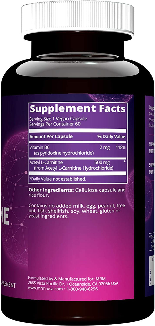 MRM - Acetyl L-Carnitine - 500Mg per Capsule 60 Vcaps