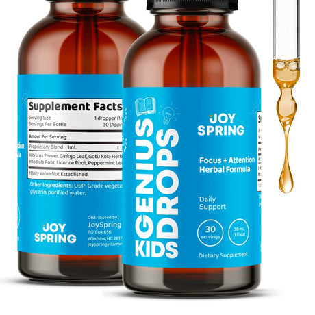 Nootropics Brain Support Supplement - Organic Kids Focus Supplement - Brain Supplements for Memory and Focus - Holistic Ginkgo Biloba Supplements Natural Brain Booster - Brain Supplement for Kids