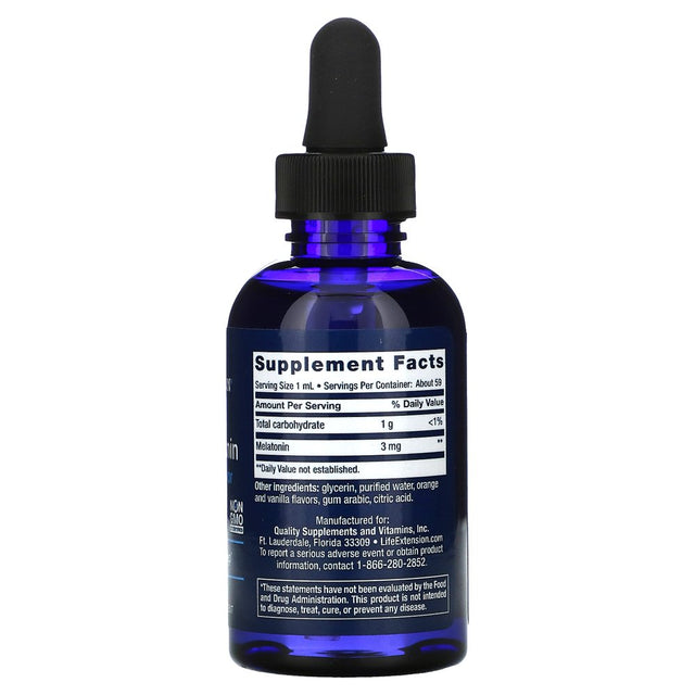Life Extension Fast-Acting Liquid Melatonin - Citrus-Vanilla 3 Mg 2 Fl Oz Liq