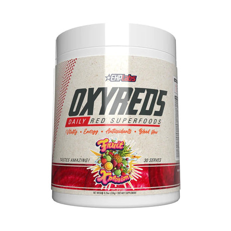 Ehplabs Oxyreds Superfood Beets Powder - Nitric Oxide Supplement, Organic Beet Root Powder, Immune Support Supplement & Prebiotics for Digestive Health, Beet Powder - Fruit Xplosion, 30 Servings