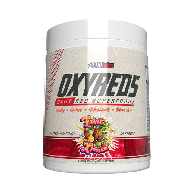 Ehplabs Oxyreds Superfood Beets Powder - Nitric Oxide Supplement, Organic Beet Root Powder, Immune Support Supplement & Prebiotics for Digestive Health, Beet Powder - Fruit Xplosion, 30 Servings