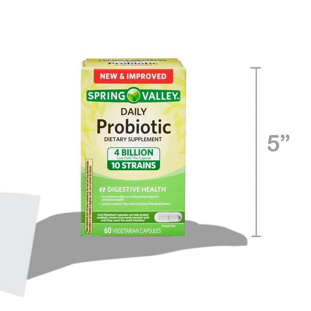 Spring Valley Daily Probiotic Dietary Supplement, 60 Vegetarian Capsules