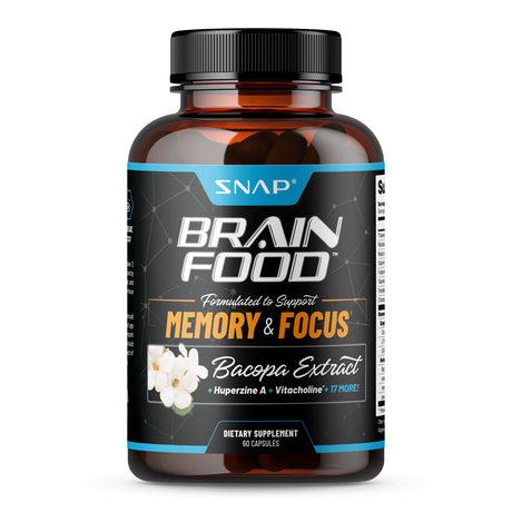 Nootropics Brain Booster with Bacopa Extract Snap Supplements, Memory and Focus, 60 Capsules