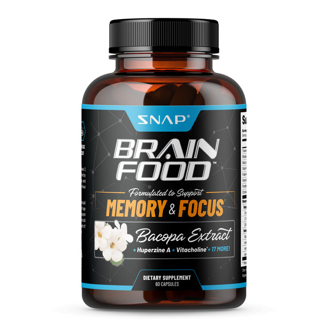 Nootropics Brain Booster with Bacopa Extract Snap Supplements, Memory and Focus, 60 Capsules