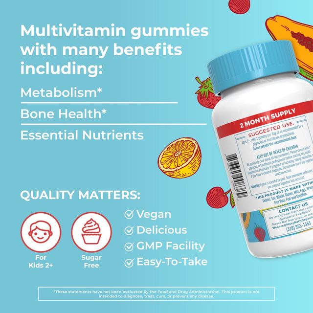 Maryruth'S Organics Kids Multivitamin Gummies - Strawberry, Papaya & Super Punch (60 Gummies)
