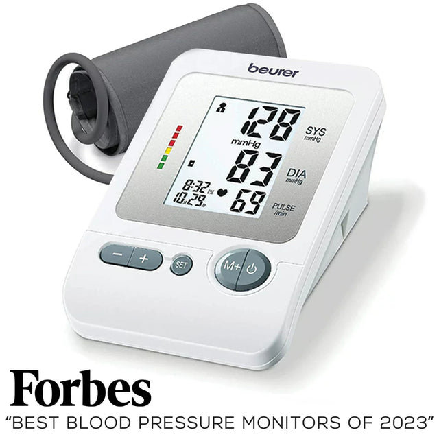 Beurer Upper Arm Blood Pressure Monitor, Large Cuff, Color Coded Results, BM26